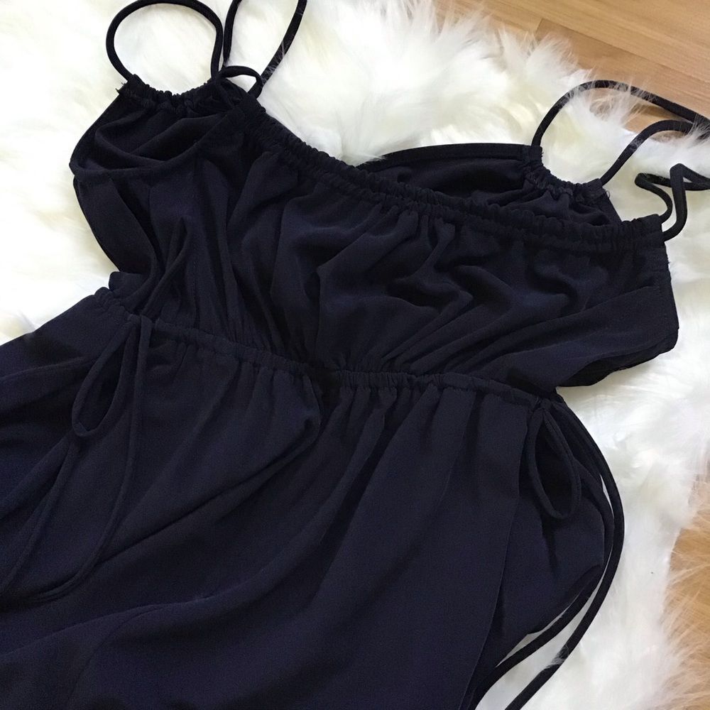 NWT Forest Lily Navy Blue Jumpsuit Spaghetti Strap XS - Picture 4 of 6